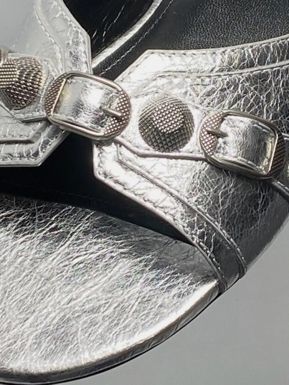 Balenciaga Le Cagole Slide Sandal Silver Sz 36 NWT